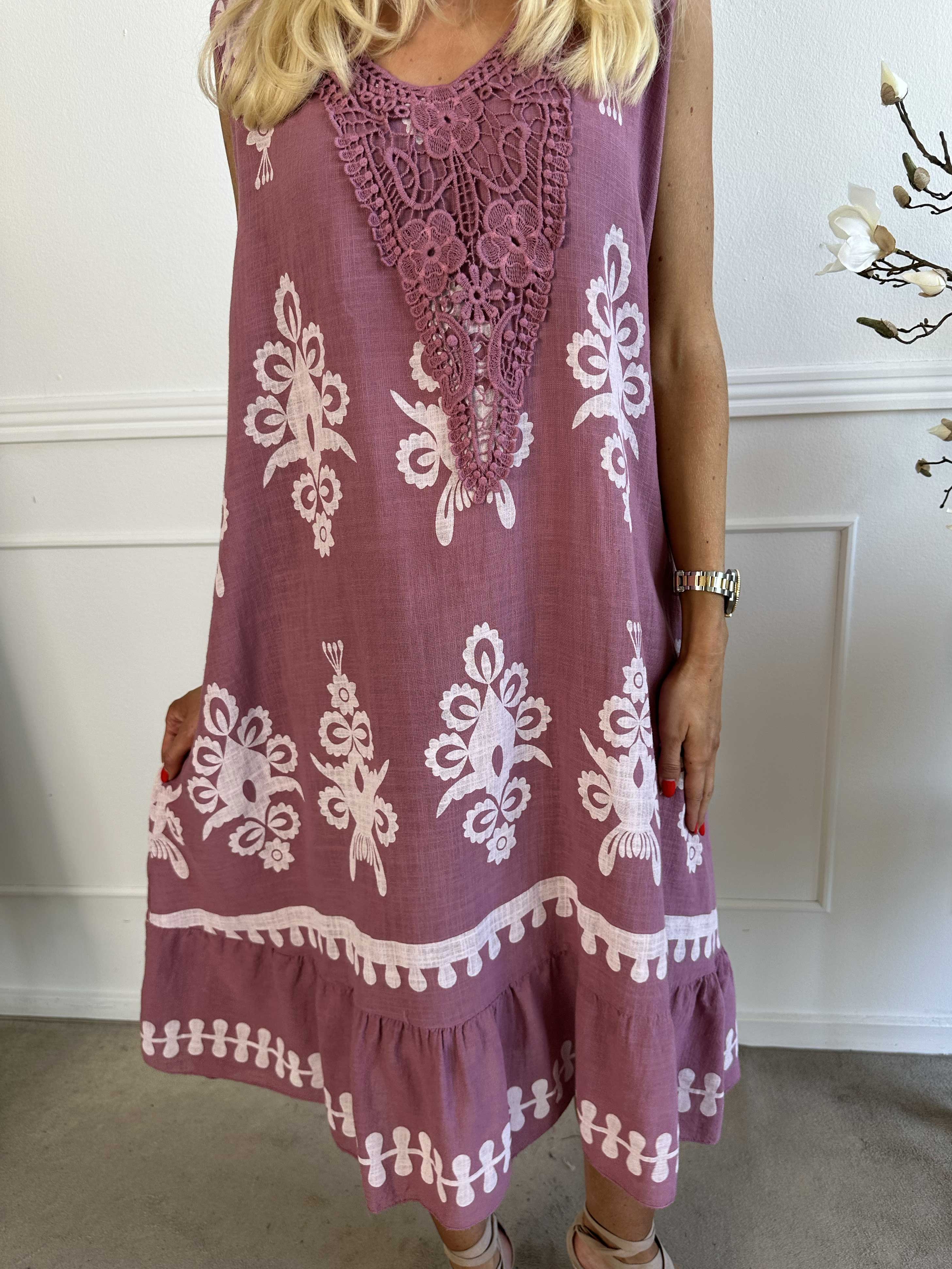 Tanzania - Smuk bomuldskjole i hørlignende stof